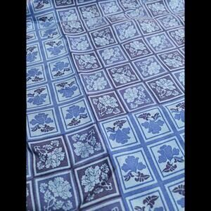 Wensli Mulberry Silk Scarf The Great Peony 1919 Blue Flower New Large 45 x 45